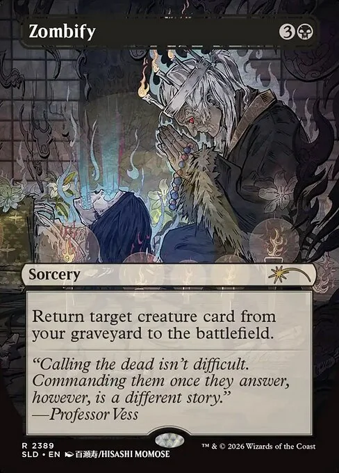 Zombify, carta Magic di tipo Sorcery illustrata da Hisashi Momose