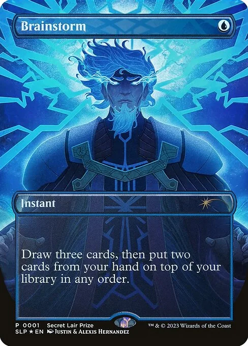 Brainstorm, carta Magic di tipo Instant illustrata da Justin Hernandez & Alexis Hernandez