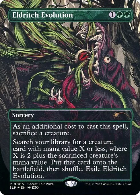 Eldritch Evolution, carta Magic di tipo Sorcery illustrata da DZO