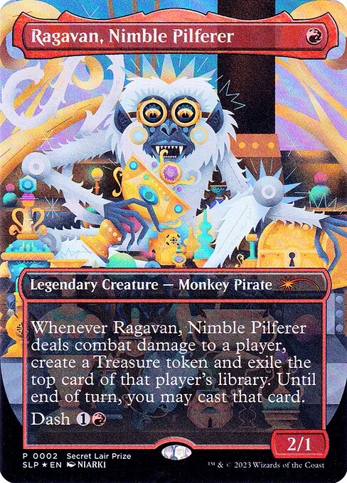 Ragavan, Nimble Pilferer, carta Magic di tipo Legendary Creature — Monkey Pirate illustrata da NIARK1