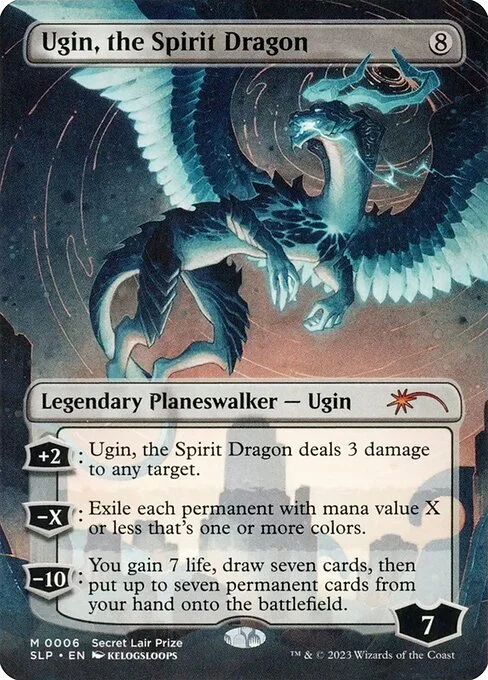 Ugin, the Spirit Dragon, carta Magic di tipo Legendary Planeswalker — Ugin illustrata da Kelogsloops