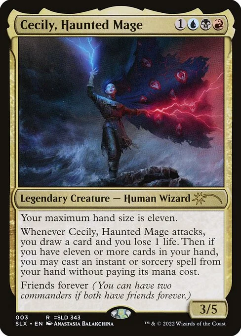 Cecily, Haunted Mage, carta Magic di tipo Legendary Creature — Human Wizard illustrata da Anastasia Balakchina