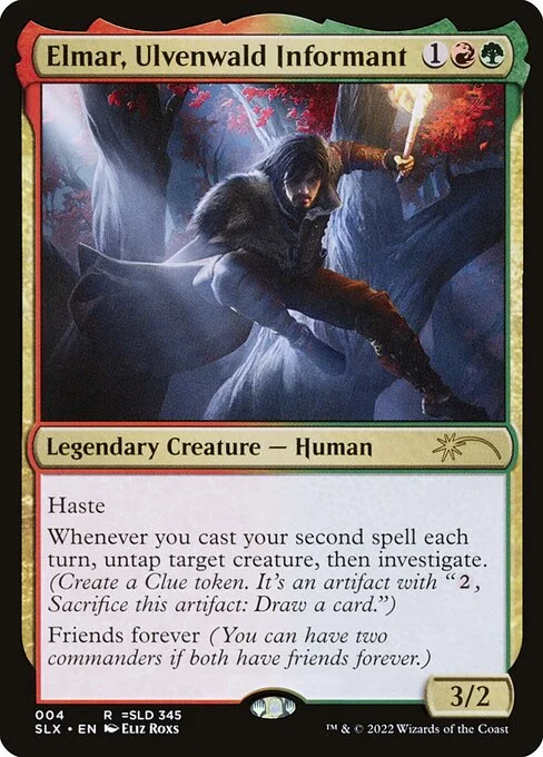 Elmar, Ulvenwald Informant, carta Magic di tipo Legendary Creature — Human illustrata da Eliz Roxs