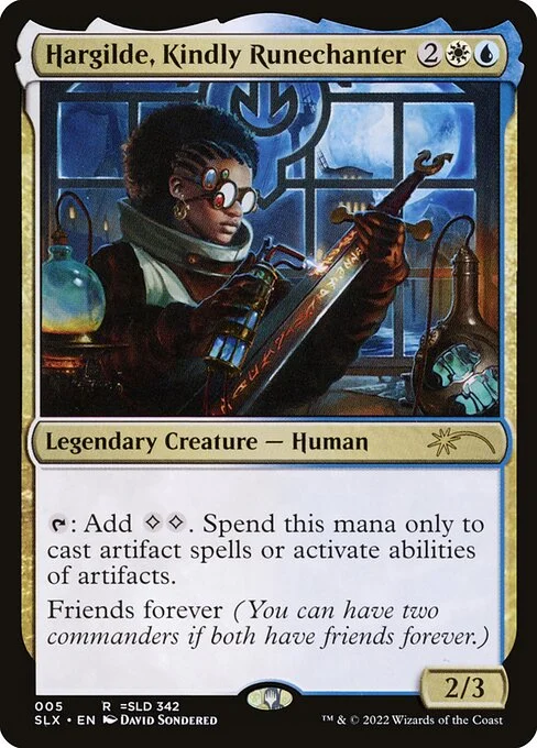 Hargilde, Kindly Runechanter, carta Magic di tipo Legendary Creature — Human illustrata da David Sondered