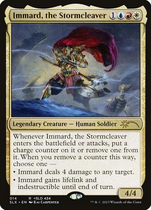 Immard, the Stormcleaver, carta Magic di tipo Legendary Creature — Human Soldier illustrata da Kai Carpenter
