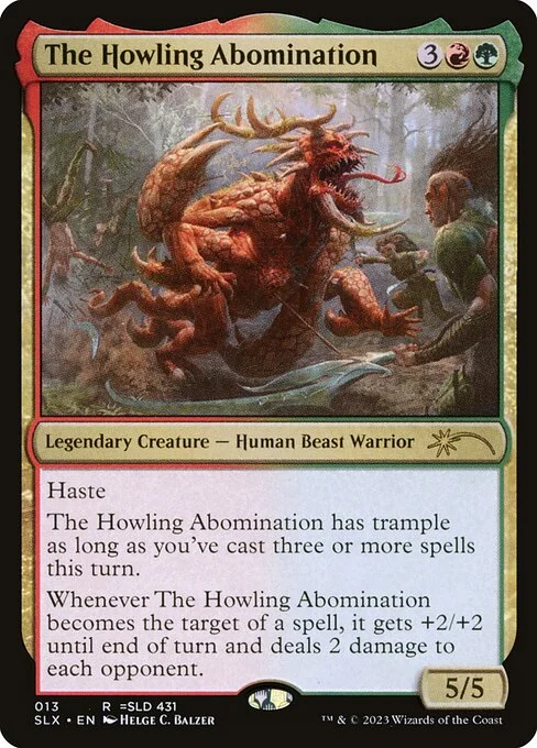 The Howling Abomination, carta Magic di tipo Legendary Creature — Human Beast Warrior illustrata da Helge C. Balzer