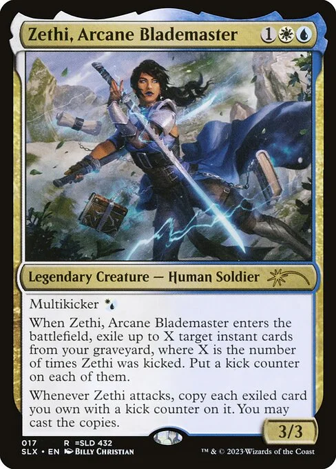 Zethi, Arcane Blademaster, carta Magic di tipo Legendary Creature — Human Soldier illustrata da Billy Christian
