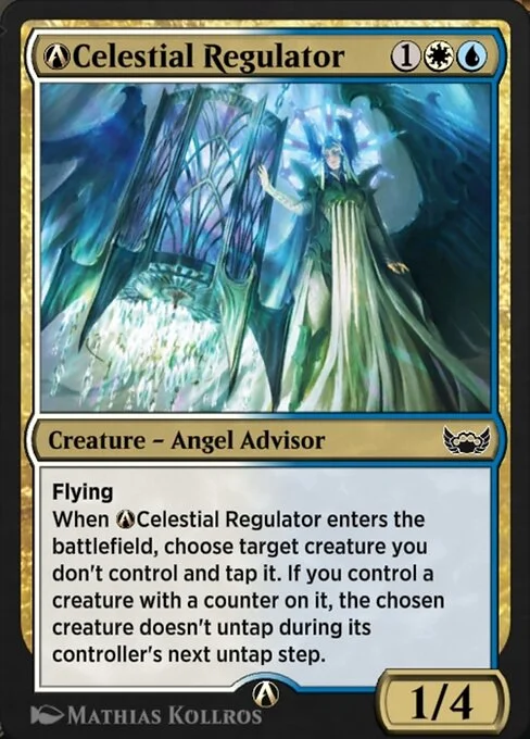 A-Celestial Regulator, carta Magic di tipo Creature — Angel Advisor illustrata da Mathias Kollros