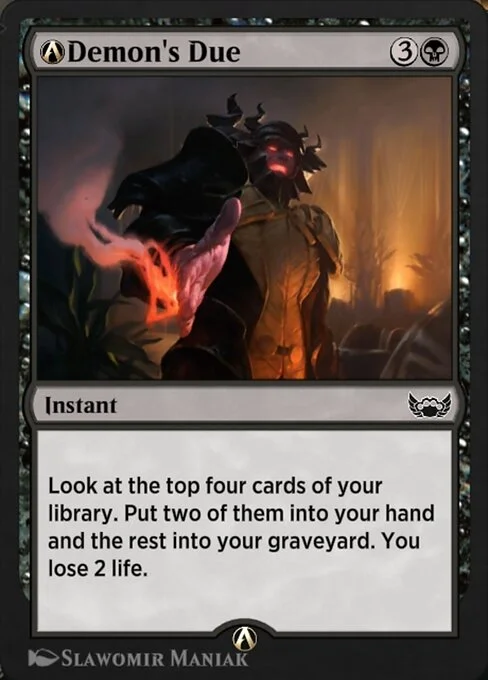 A-Demon's Due, carta Magic di tipo Instant illustrata da Slawomir Maniak