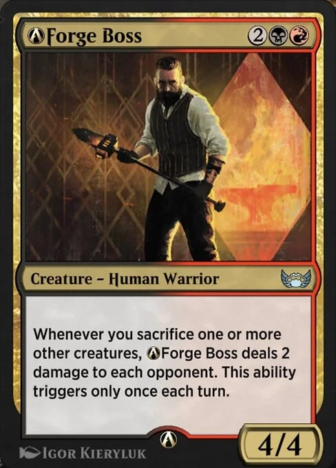 A-Forge Boss, carta Magic di tipo Creature — Human Warrior illustrata da Igor Kieryluk