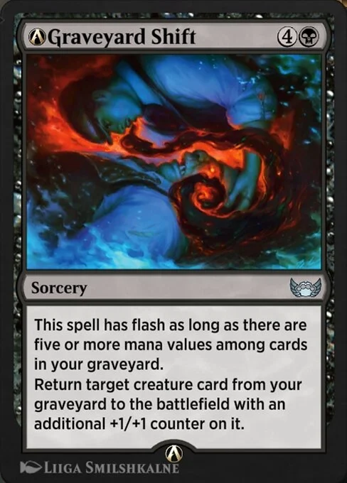 A-Graveyard Shift, carta Magic di tipo Sorcery illustrata da Liiga Smilshkalne