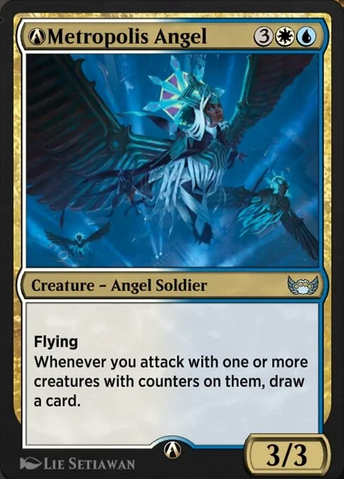 A-Metropolis Angel, carta Magic di tipo Creature — Angel Soldier illustrata da Lie Setiawan