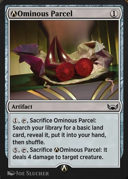 A-Ominous Parcel, carta Magic di tipo Artifact illustrata da Joe Slucher
