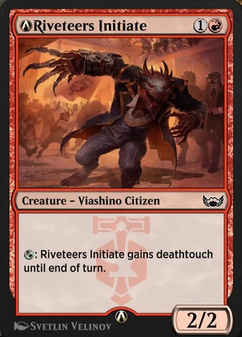 A-Riveteers Initiate, carta Magic di tipo Creature — Lizard Citizen illustrata da Svetlin Velinov
