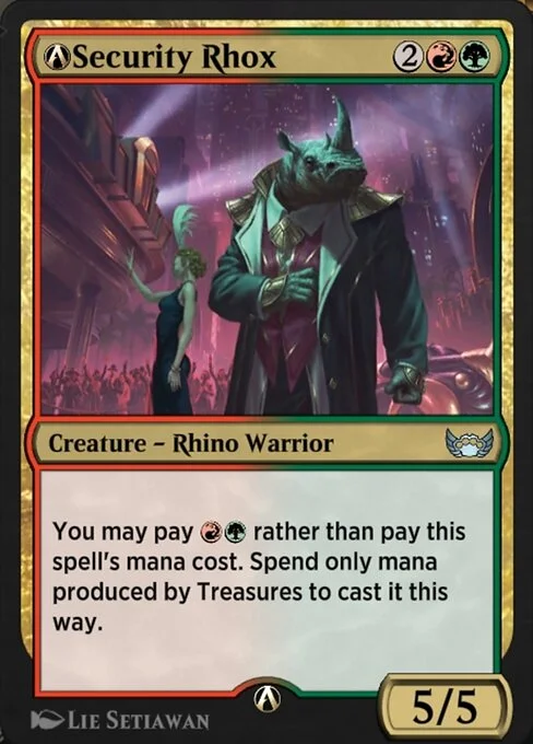 A-Security Rhox, carta Magic di tipo Creature — Rhino Warrior illustrata da Lie Setiawan