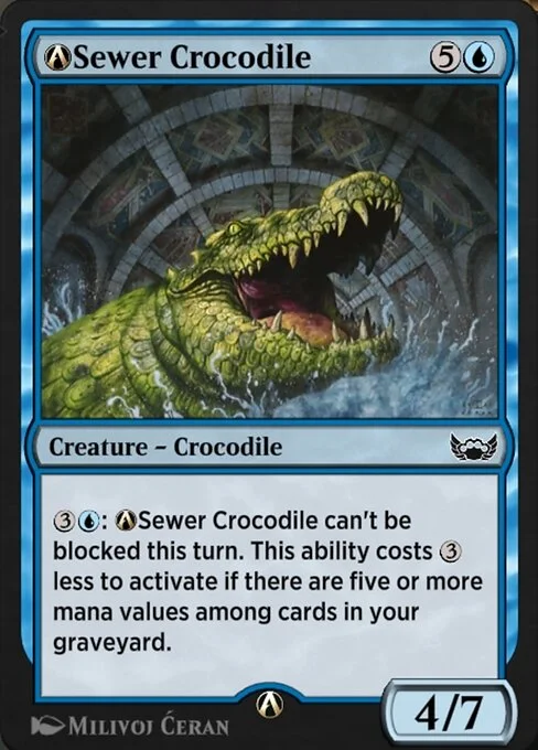A-Sewer Crocodile, carta Magic di tipo Creature — Crocodile illustrata da Milivoj Ćeran