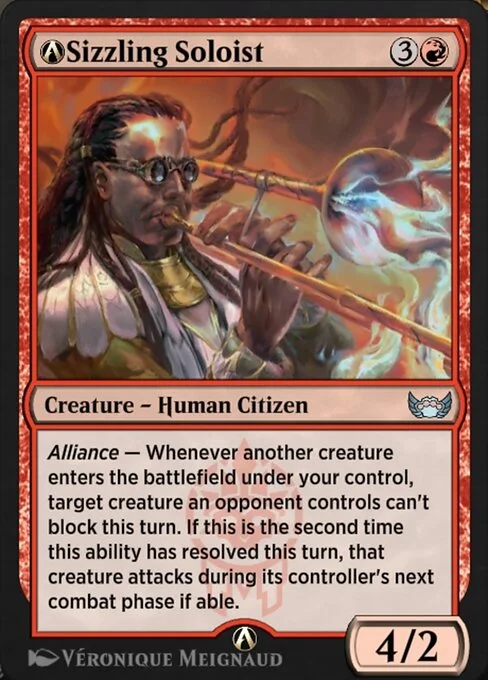 A-Sizzling Soloist, carta Magic di tipo Creature — Human Citizen illustrata da Véronique Meignaud
