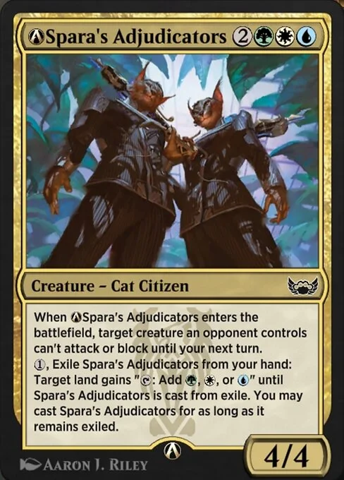 A-Spara's Adjudicators, carta Magic di tipo Creature — Cat Citizen illustrata da Aaron J. Riley