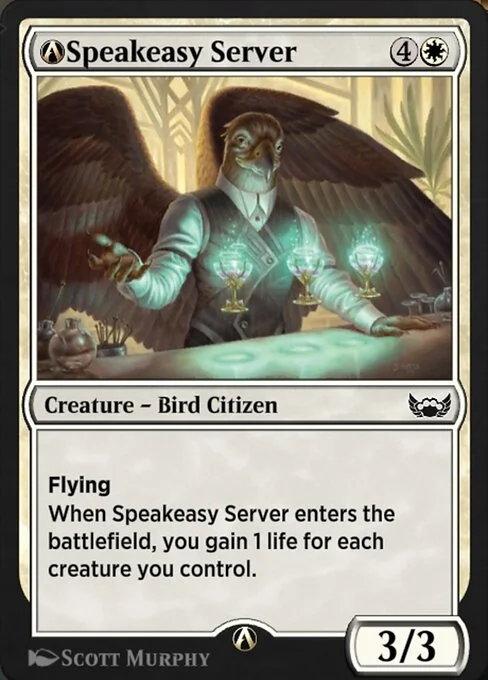 A-Speakeasy Server, carta Magic di tipo Creature — Bird Citizen illustrata da Scott Murphy