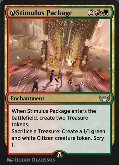 A-Stimulus Package, carta Magic di tipo Enchantment illustrata da Robin Olausson