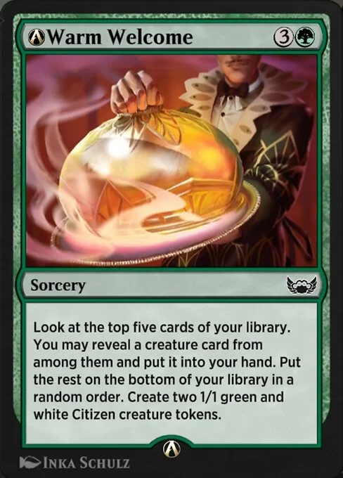 A-Warm Welcome, carta Magic di tipo Sorcery illustrata da Inka Schulz
