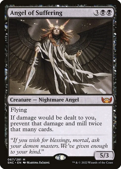 Angel of Suffering, carta Magic di tipo Creature — Nightmare Angel illustrata da Martina Fačková