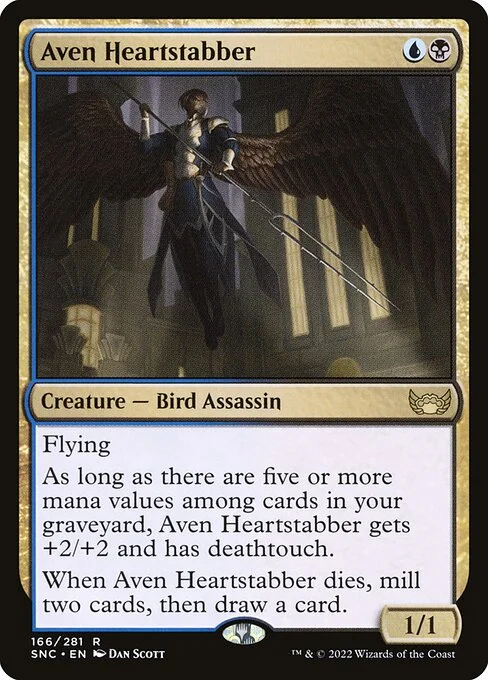Aven Heartstabber, carta Magic di tipo Creature — Bird Assassin illustrata da Dan Murayama Scott