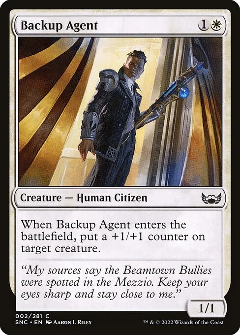 Backup Agent, carta Magic di tipo Creature — Human Citizen illustrata da Aaron J. Riley
