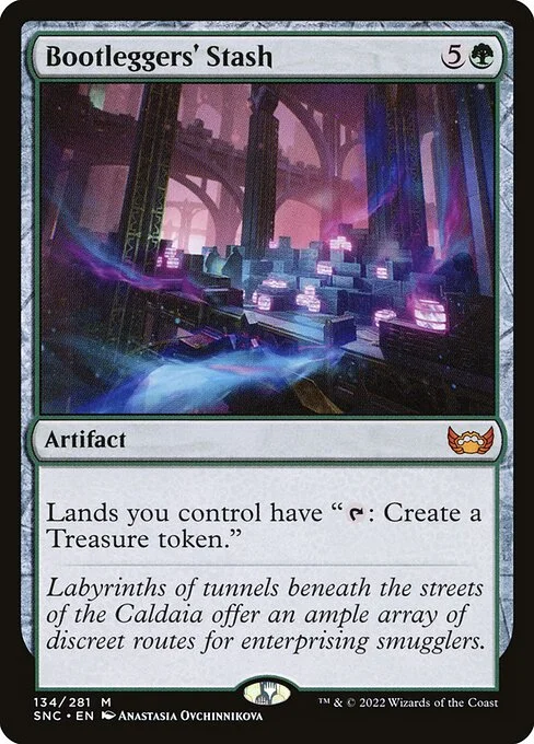 Bootleggers' Stash, carta Magic di tipo Artifact illustrata da Anastasia Ovchinnikova