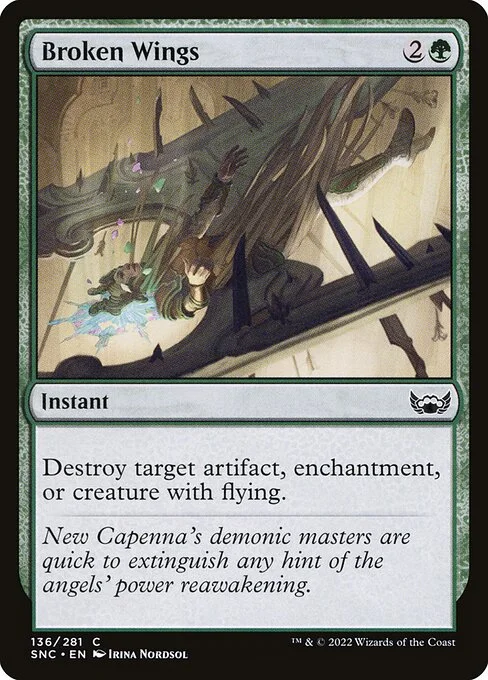 Broken Wings, carta Magic di tipo Instant illustrata da Irina Nordsol