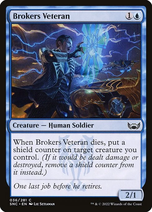 Brokers Veteran, carta Magic di tipo Creature — Human Soldier illustrata da Lie Setiawan