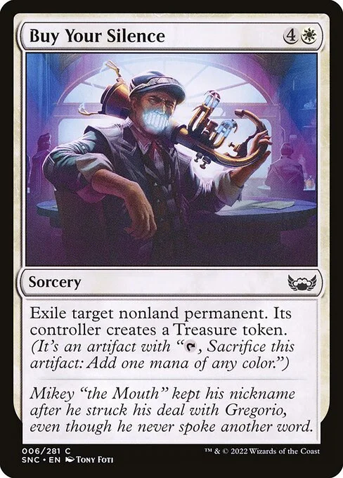 Buy Your Silence, carta Magic di tipo Sorcery illustrata da Tony Foti