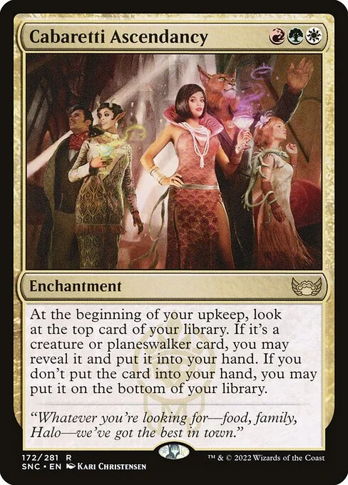 Cabaretti Ascendancy, carta Magic di tipo Enchantment illustrata da Kari Christensen