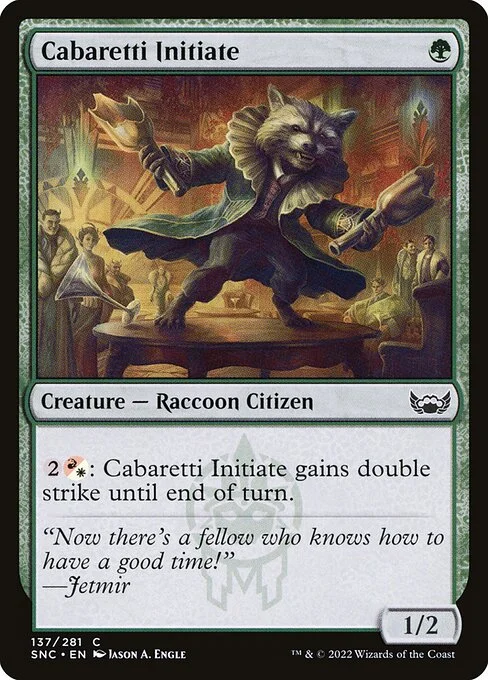 Cabaretti Initiate, carta Magic di tipo Creature — Raccoon Citizen illustrata da Jason A. Engle