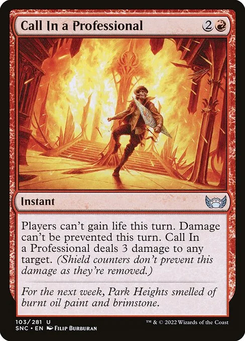 Call In a Professional, carta Magic di tipo Instant illustrata da Filip Burburan