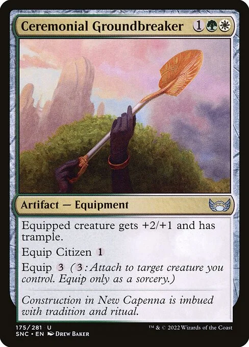 Ceremonial Groundbreaker, carta Magic di tipo Artifact — Equipment illustrata da Drew Baker
