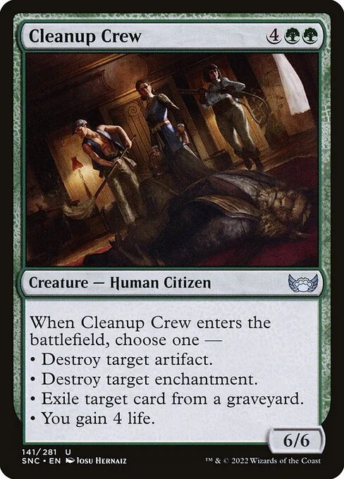 Cleanup Crew, carta Magic di tipo Creature — Human Citizen illustrata da Josu Hernaiz