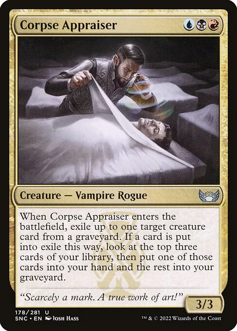 Corpse Appraiser, carta Magic di tipo Creature — Vampire Rogue illustrata da Josh Hass