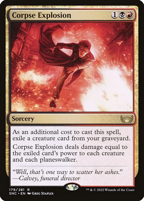 Corpse Explosion, carta Magic di tipo Sorcery illustrata da Greg Staples
