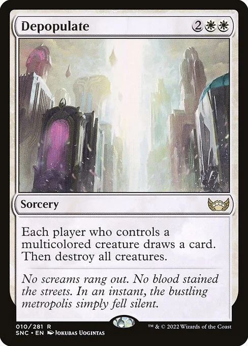 Depopulate, carta Magic di tipo Sorcery illustrata da Jokubas Uogintas
