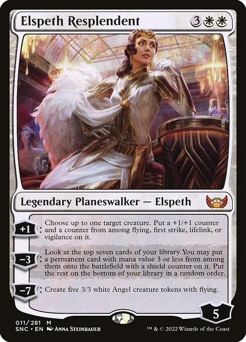Elspeth Resplendent, carta Magic di tipo Legendary Planeswalker — Elspeth illustrata da Anna Steinbauer