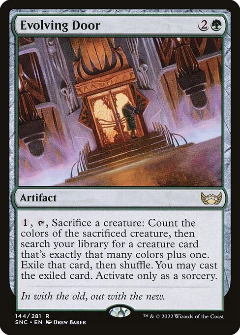 Evolving Door, carta Magic di tipo Artifact illustrata da Drew Baker