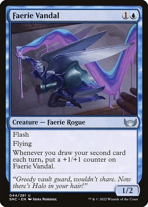 Faerie Vandal, carta Magic di tipo Creature — Faerie Rogue illustrata da Irina Nordsol