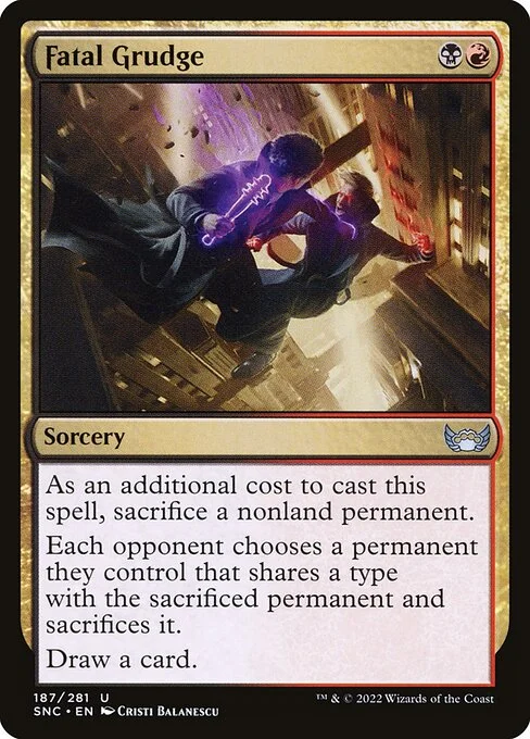 Fatal Grudge, carta Magic di tipo Sorcery illustrata da Cristi Balanescu