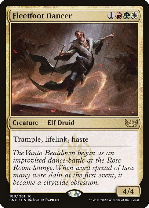 Fleetfoot Dancer, carta Magic di tipo Creature — Elf Druid illustrata da Joshua Raphael