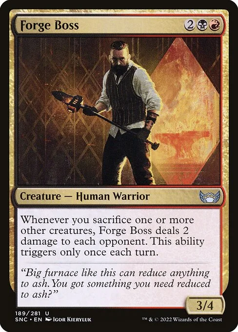 Forge Boss, carta Magic di tipo Creature — Human Warrior illustrata da Igor Kieryluk