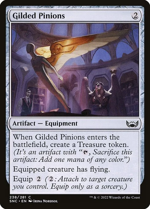 Gilded Pinions, carta Magic di tipo Artifact — Equipment illustrata da Irina Nordsol
