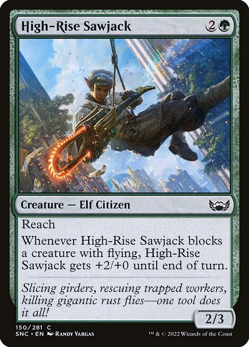High-Rise Sawjack, carta Magic di tipo Creature — Elf Citizen illustrata da Randy Vargas