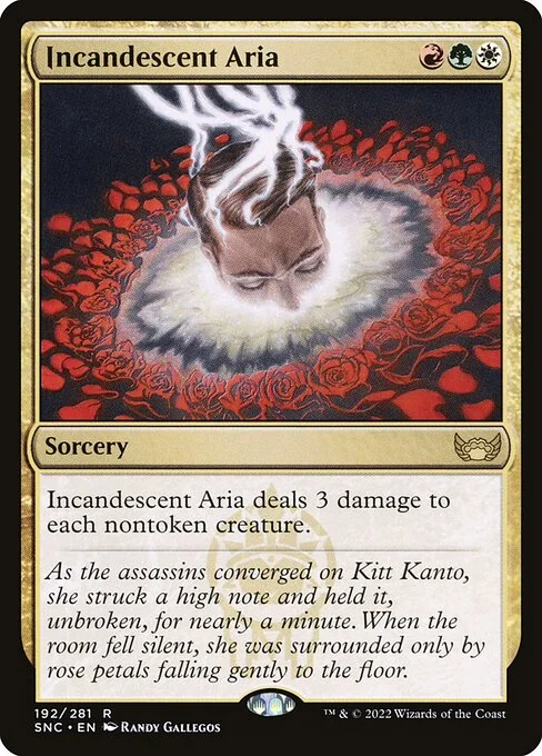 Incandescent Aria, carta Magic di tipo Sorcery illustrata da Randy Gallegos