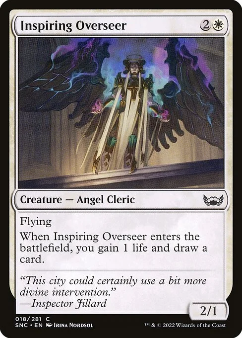 Inspiring Overseer, carta Magic di tipo Creature — Angel Cleric illustrata da Irina Nordsol